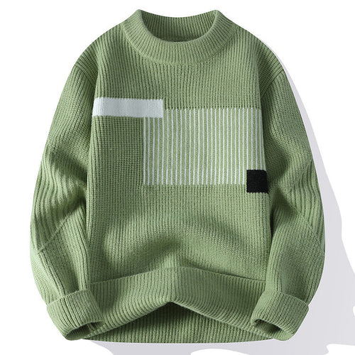 Damen moderner Strickpullover mit geometrischem Muster EB