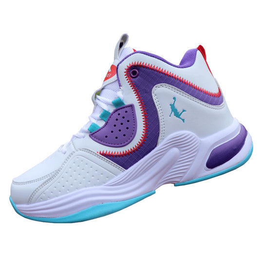 Damen Modische Basketball Sneakers mit atmungsaktivem Obermaterial und stoßdämpfender Sohle EB