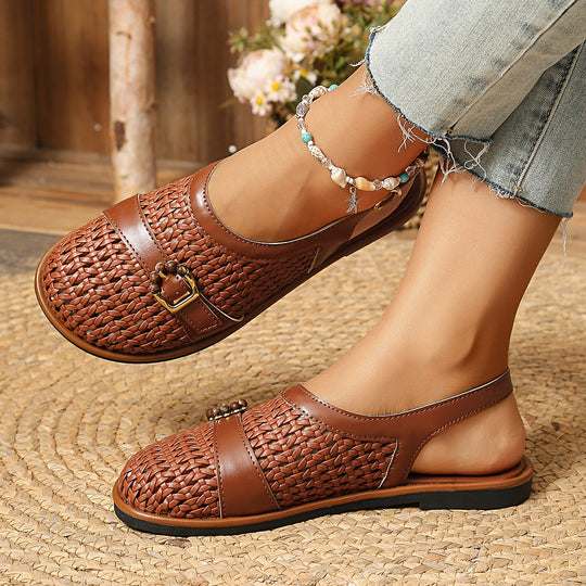 Damen Bequeme Sling-Sandalen mit dekorativem Riemendesign EB