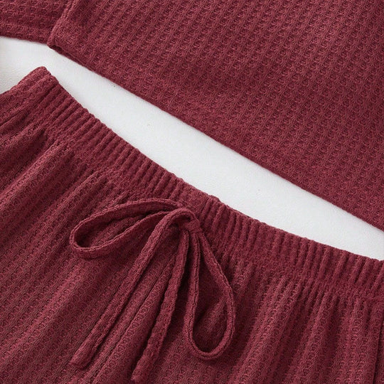 Damen Komfortables Lounge-Set mit kurzem Oberteil und Shorts EB