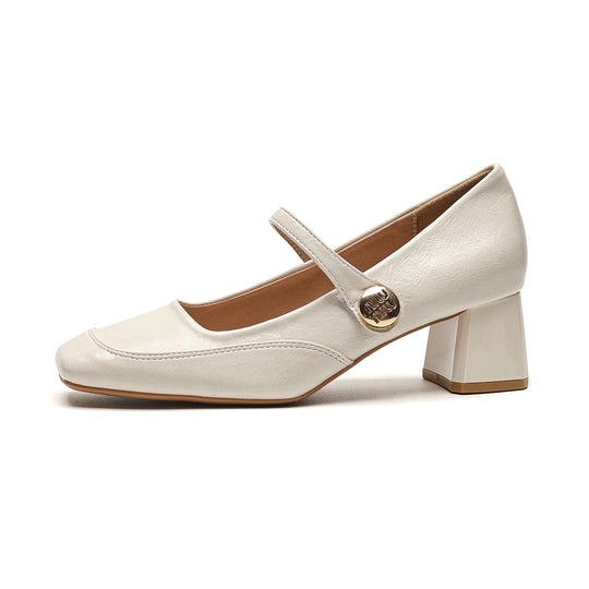 Damen elegante Mary-Jane Pumps mit modischer Schnalle EB