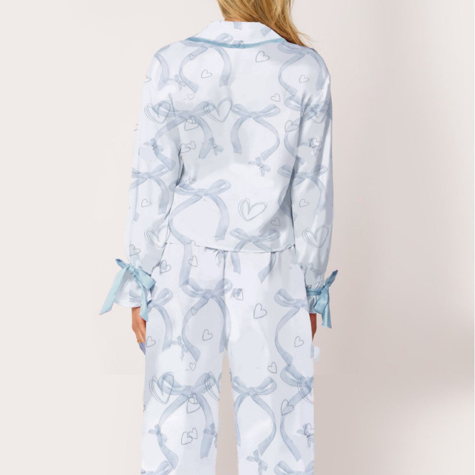 Damen Schlafanzug-Set mit niedlichen Schleifenmotiven EB