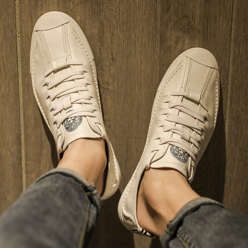 Damen Modische Sneakers mit hochwertiger Leder-Oberfläche und bequemem Innenfutter EB