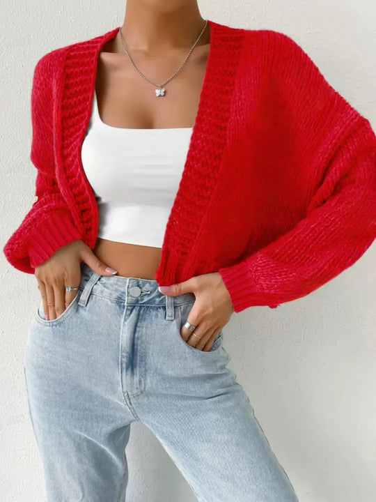 Damen Strukturierter Strick-Cardigan mit lässigem Schnitt EB