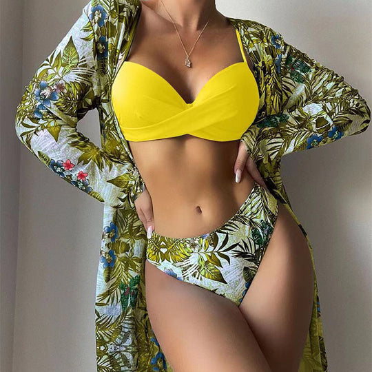 Damen Strandkimono mit floralem Muster EB