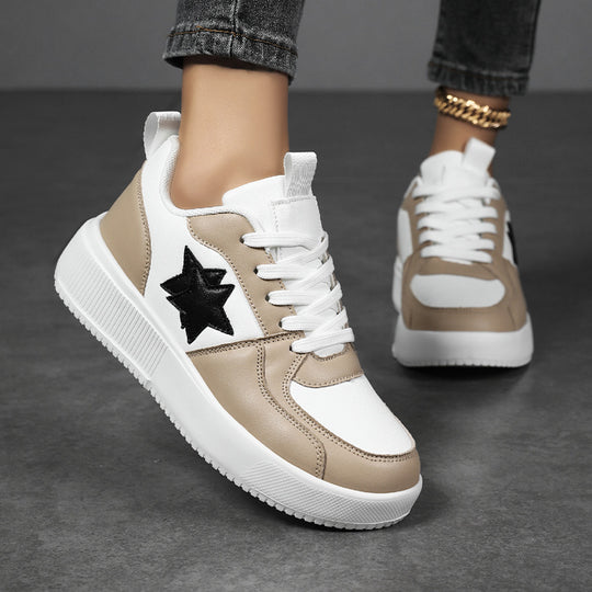 Damen Sportliche Sneakers mit modischem Sternenmotiv und dämpfender Sohle EB