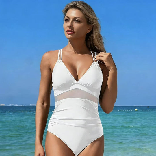 Damen Eleganter Monokini mit raffiniertem V-Ausschnitt EB