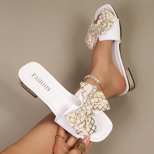 Damen Elegante Slipper mit modischem Schleifen-Design EB