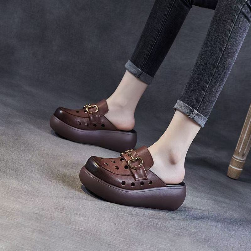 Damen Modische Clogs mit elegantem Schnallen-Design EB