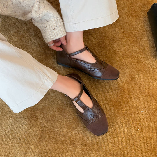 Damen Elegante und komfortable Mary Jane Schuhe mit verstellbarem Riemen und weichem Fußbett EB