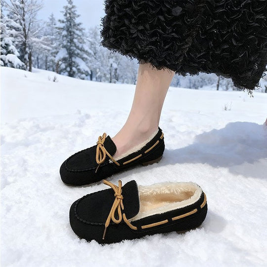 Damen Mokassins mit warmem Futter und eleganter Schnürung EB