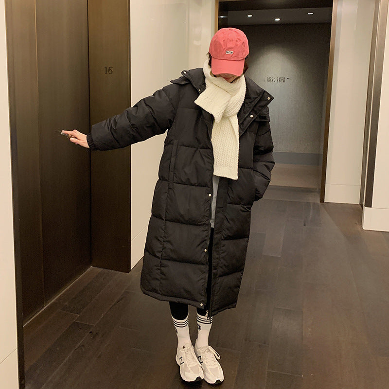Damen Lange isolierte Winterjacke mit Kapuze und zusätzlichen Innentaschen EB