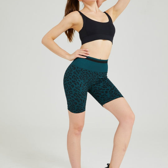 Damen Sportliche Radlerhosen mit innovativem Leopardenmuster EB