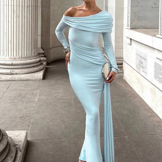 Damen Elegantes Wickelkleid mit asymmetrischem Ausschnitt und raffinierten Rüschendetails EB