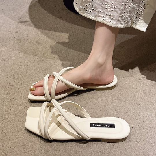 Damen modische Riemchensandalen mit elegantem Samtfinish EB
