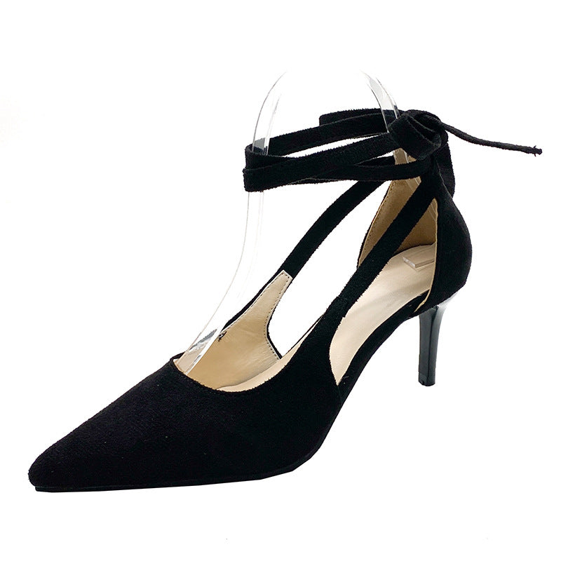 Damen elegante Pumps mit Schnürung und modischem Cut-Out-Design EB