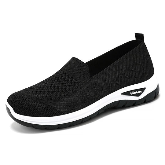 Damen Slip-On Laufschuhe mit luftdurchlässigem Strickdesign und dämpfender Sohle EB