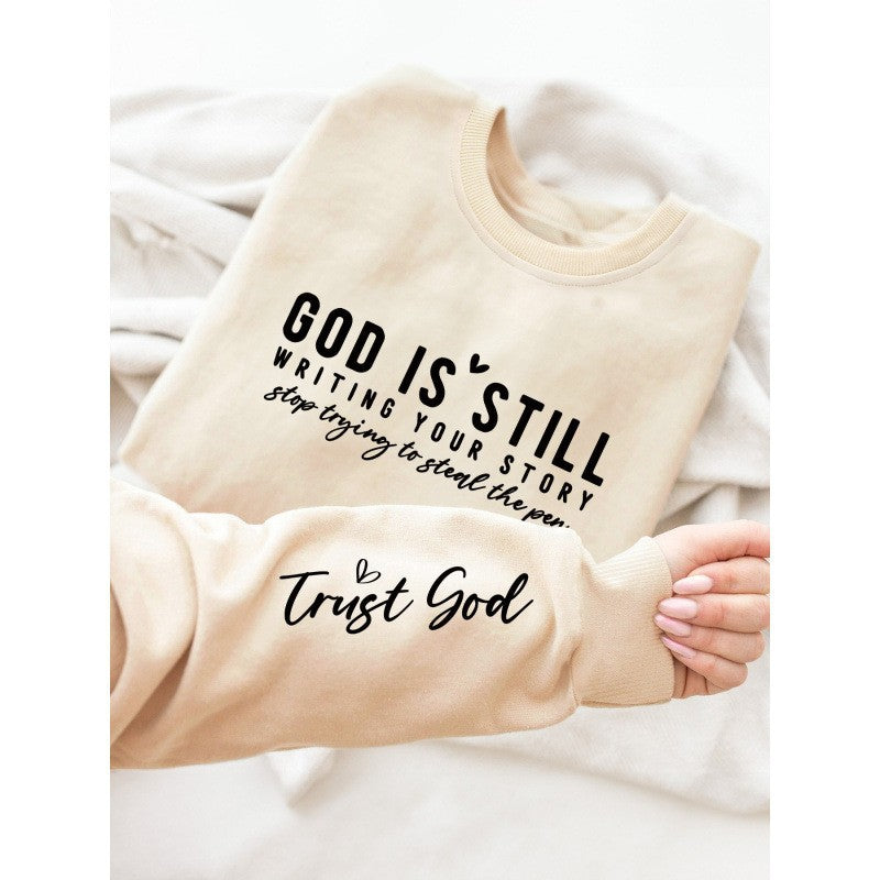 Damen Sweatshirt mit inspirierendem Schriftzug und weichem Material EB