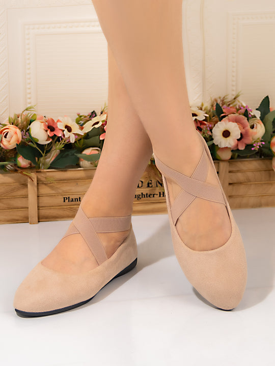 Damen Ballerinas mit elegantem Überkreuzriemen und weichem Innenfutter EB