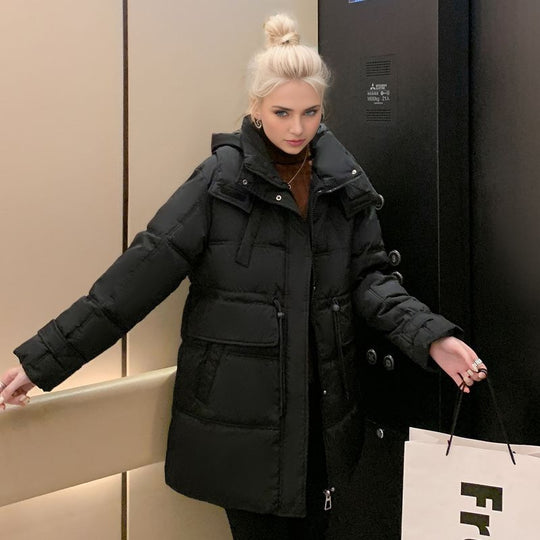 Damen warme Winterjacke mit praktischer Kapuze EB