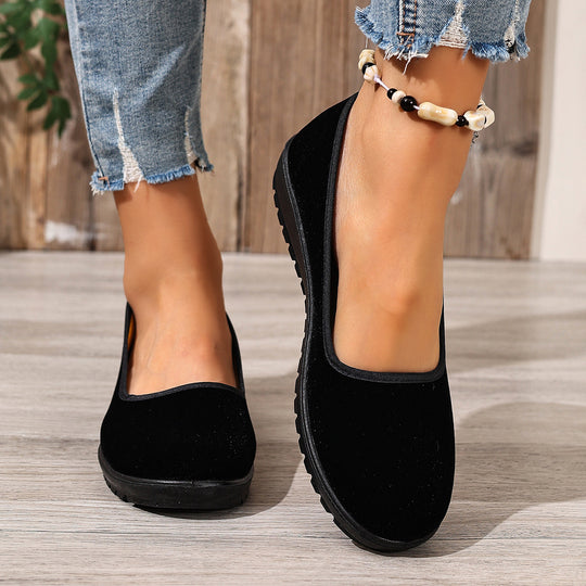 Damen Bequeme und elegante Slipper aus hochwertigem Samt EB