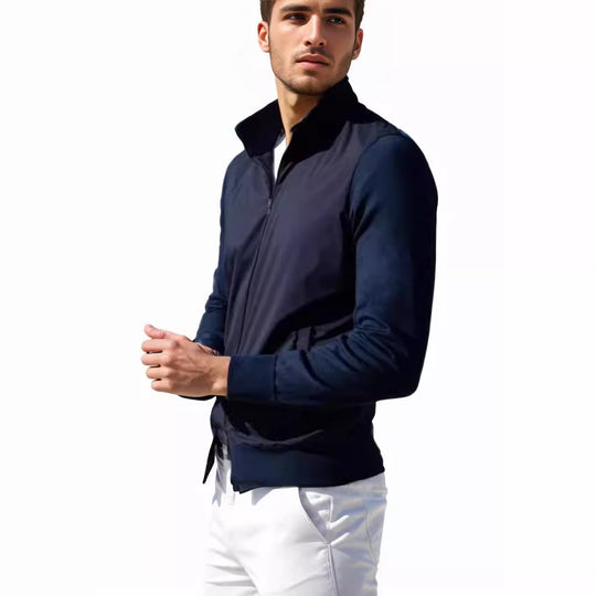 Herren stylische Freizeitjacke mit hohem Kragen und praktischen Taschen EB