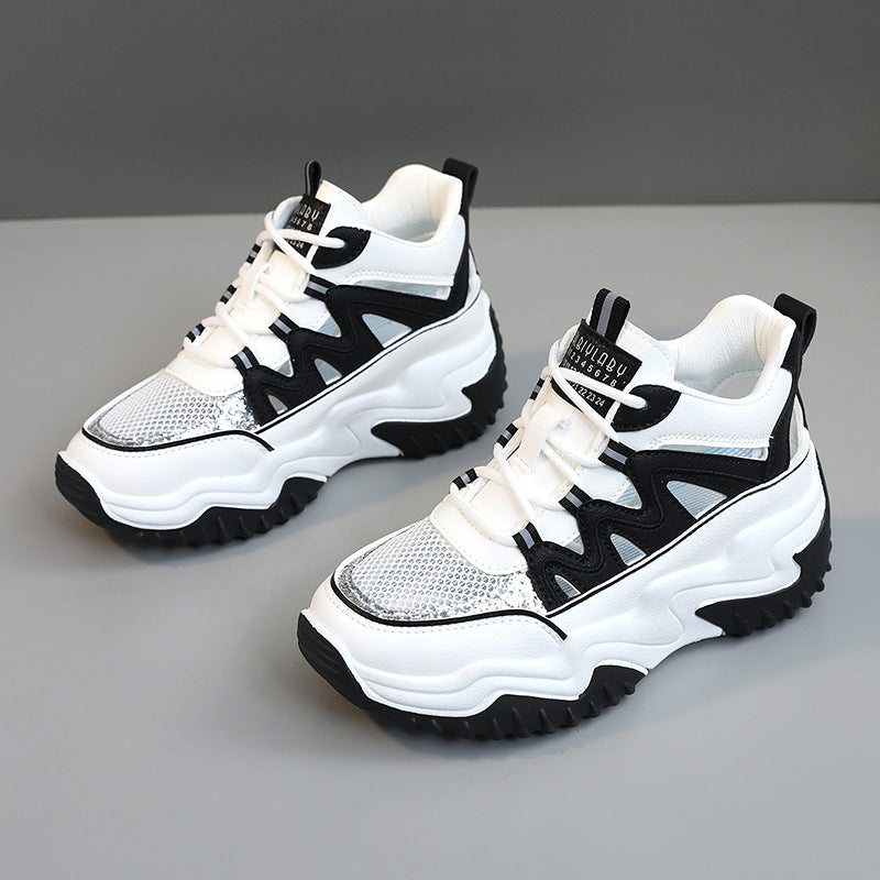 Damen Sportliche Chunky Sneakers mit atmungsaktiver Mesh-Oberfläche und robustem Profil EB