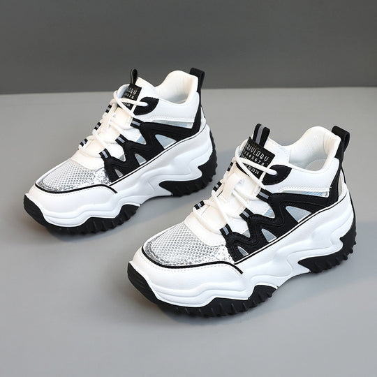 Damen Sportliche Chunky Sneakers mit atmungsaktiver Mesh-Oberfläche und robustem Profil EB