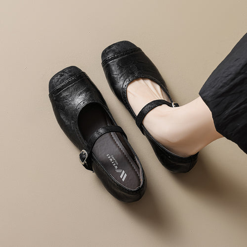 Damen Ballerinas mit hochwertigem Textil und verstellbarem Riemen EB