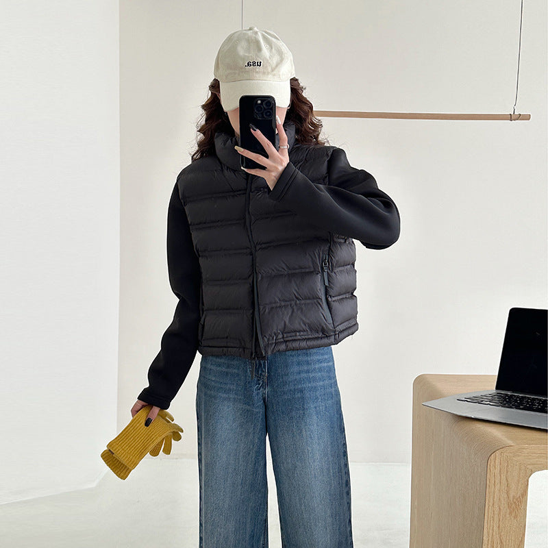 Damen Funktionale Pufferjacke mit Taschen und hohem Kragen EB