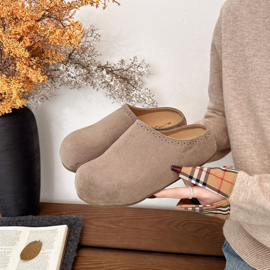 Damen Komfortable Filzclogs mit exquisitem Innenfutter EB