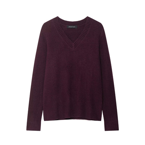 Damen V-Ausschnitt Strickpullover EB