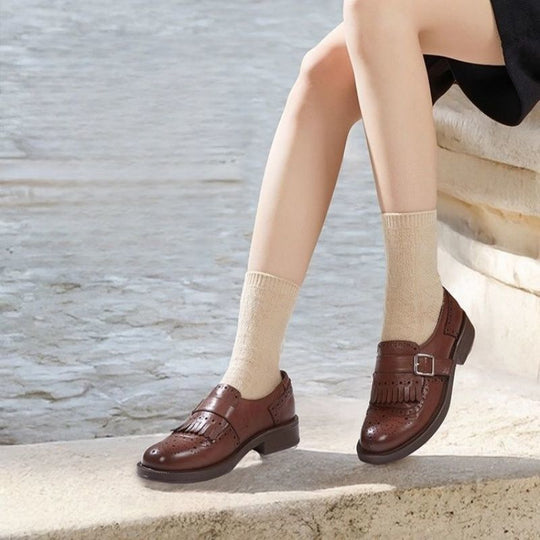 Damen Schnürschuhe mit dekorativen Fransen EB