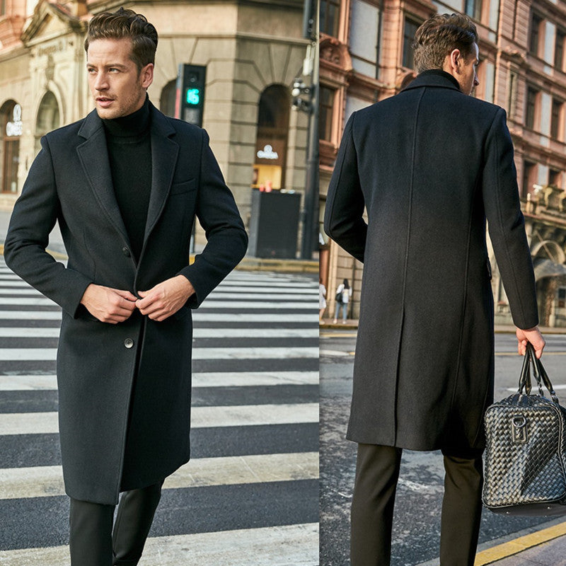 Herren eleganter Übermantel mit schmalem Schnitt und modernen Details EB