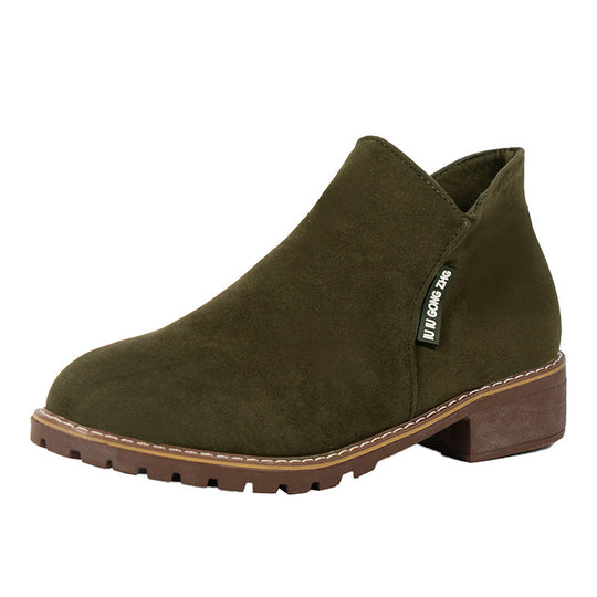 Damen nan elegante Chelsea-Ankleboot aus Veloursoptik mit seitlichem Reißverschluss und profilstarker Laufsohle EB