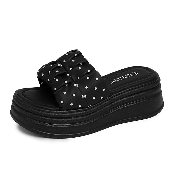 Damen bequeme Plateau-Sandalen mit dekorativem Schleifen-Detail EB