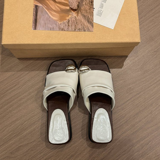 Damen elegante Slip-On Sandalen mit modischen Schnallen EB