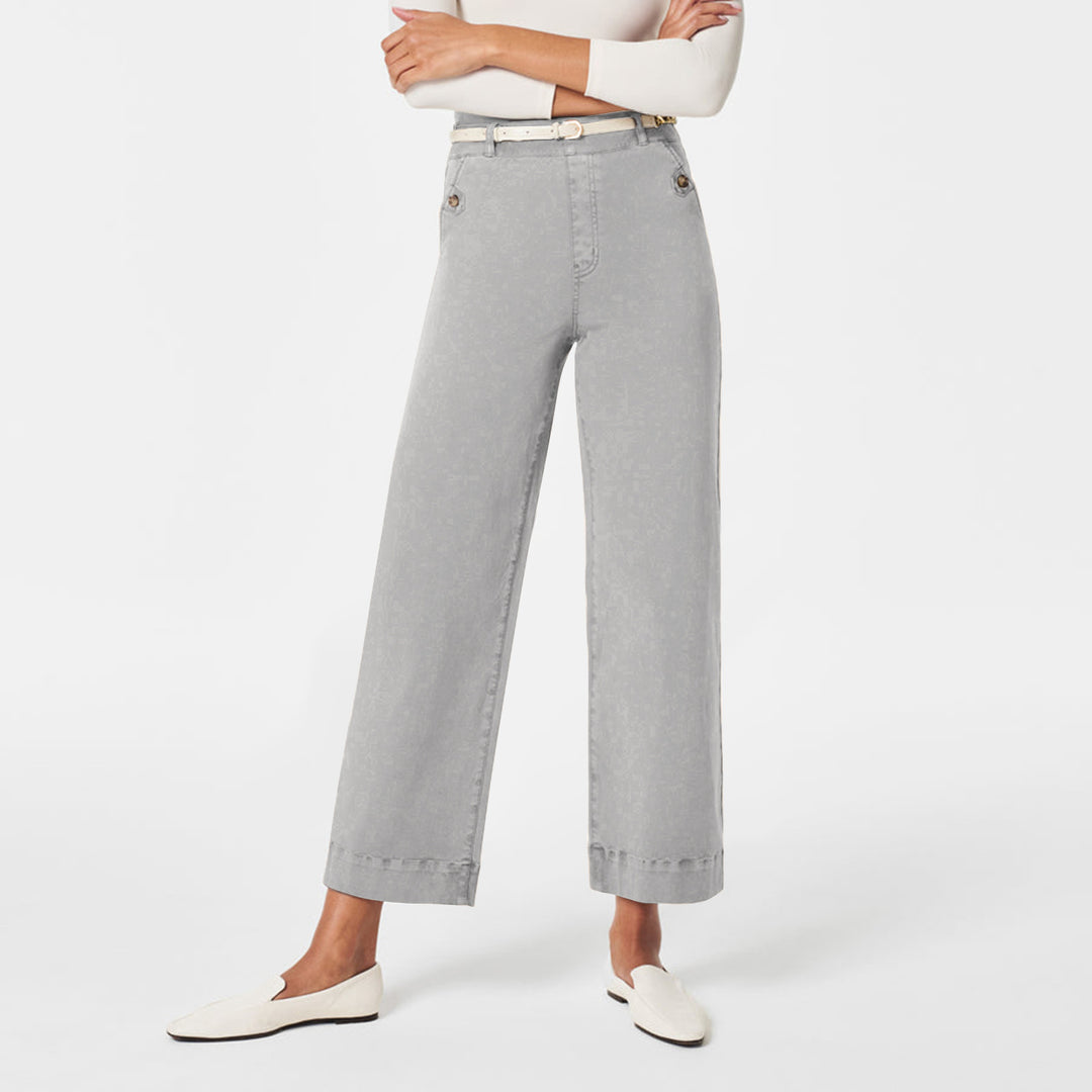 Damen Weitgeschnittene Stoffhose mit eleganten Details EB