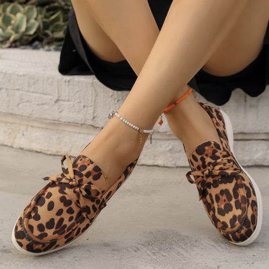 Damen Mokassins mit verspieltem Leopardenmuster EB