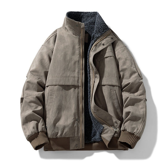 Herren gefütterte Winterjacke mit Teddyfutter, winddichter Außenhülle und bomber-inspirierter Passform EB
