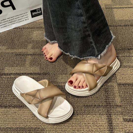 Damen Komfortable Sandalen mit modernem Querriemen EB