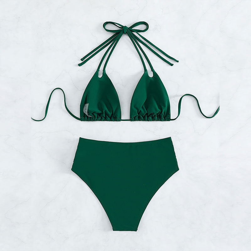 Damen Hochgeschnittener Bikini mit modischen Cut-Outs EB