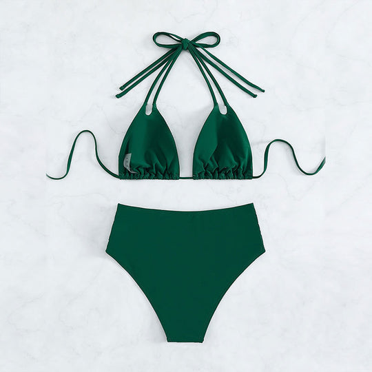 Damen Hochgeschnittener Bikini mit modischen Cut-Outs EB