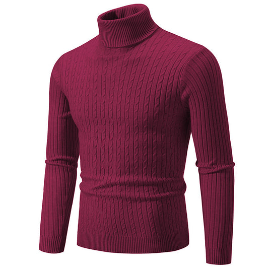 Herren Rollkragenpullover mit strukturiertem Kabelstrickdesign EB