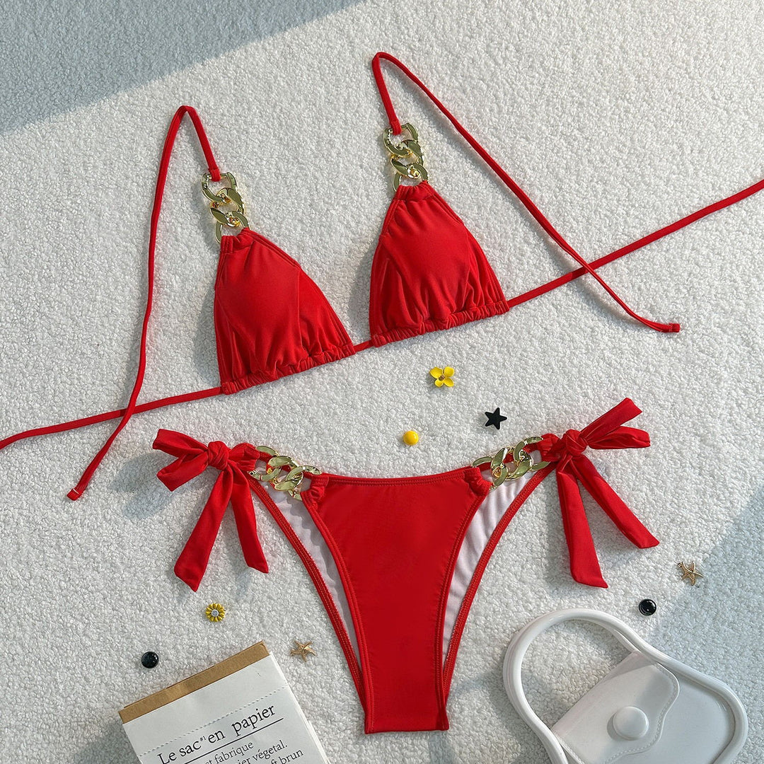 Damen Triangel-Bikini mit elegantem Ketten-Detail EB
