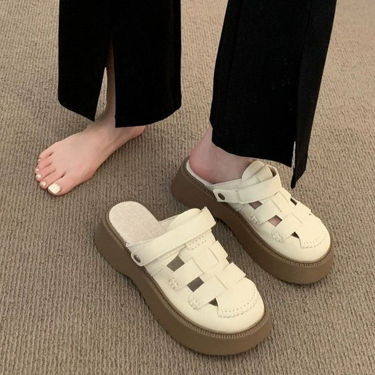 Damen Komfortable Plateausandalen mit modischen Riemen EB