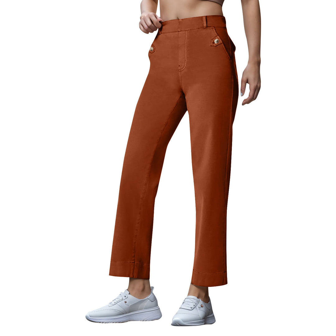 Damen Weitgeschnittene Stoffhose mit eleganten Details EB