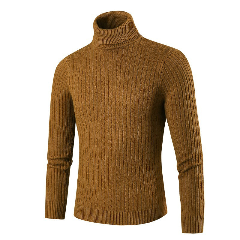 Herren modischer Rollkragenpullover aus strukturiertem Strick EB