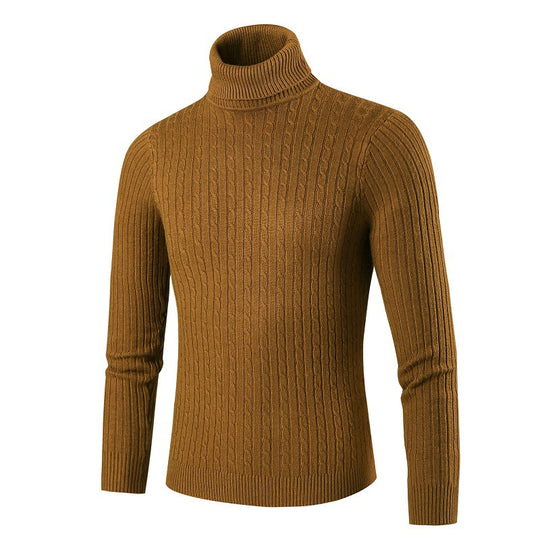 Herren modischer Rollkragenpullover aus strukturiertem Strick EB
