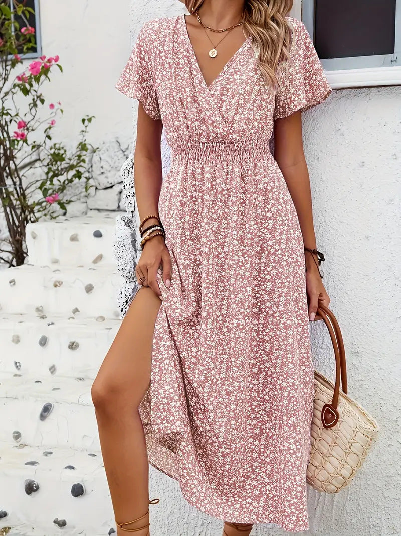 Damen Maxi-Kleid mit floralen Mustern EB